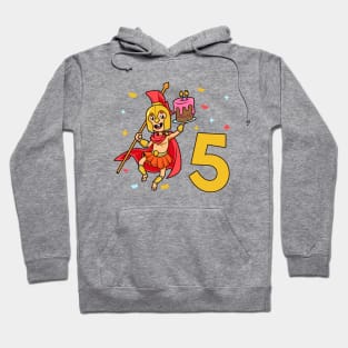 I am 5 with Spartan - kids birthday 5 years old Hoodie